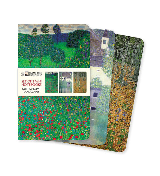 Lot de 3 mini carnets Paysages de Klimt