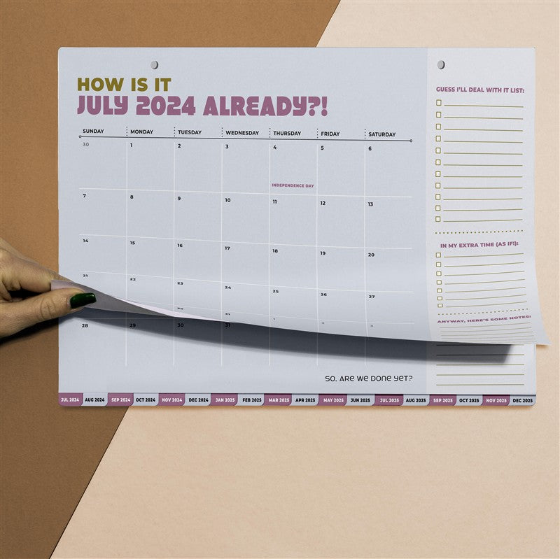 What Month Is It Anyway? 18-Month Desktop Calendar (Jul. 2024 - Dec. 2025)