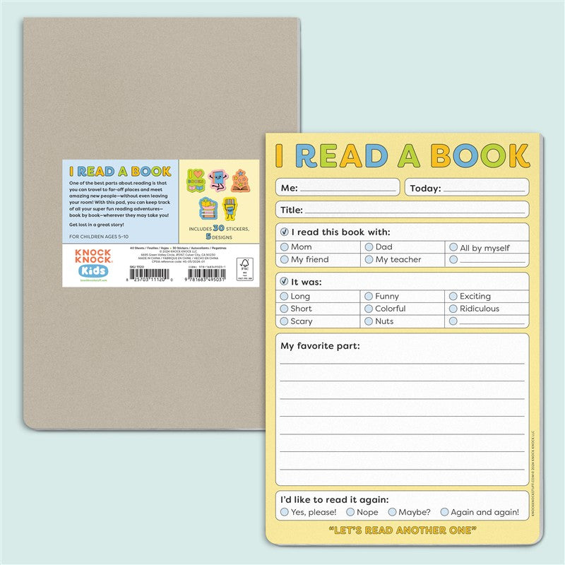 I Read a Book Playtime Pad with Sticker Sheet