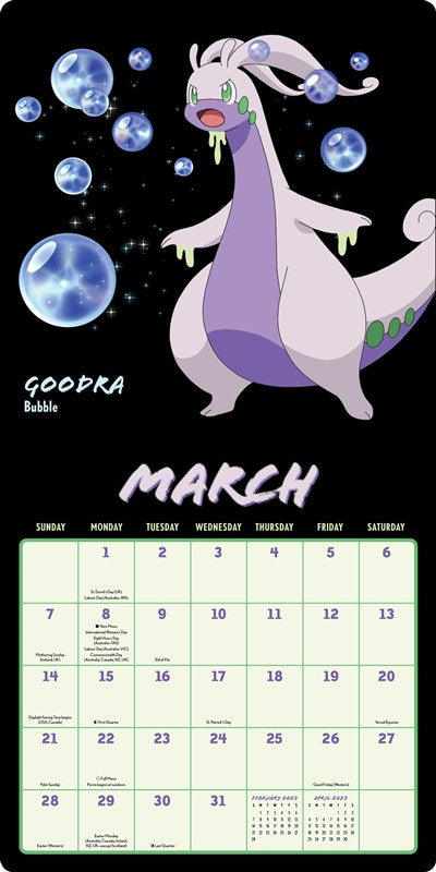 Pokémon Moves 2027 Wall Calendar