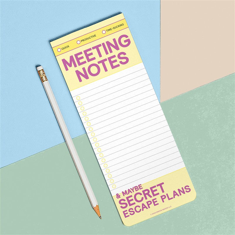 Meeting Notes Make-A-List Pad