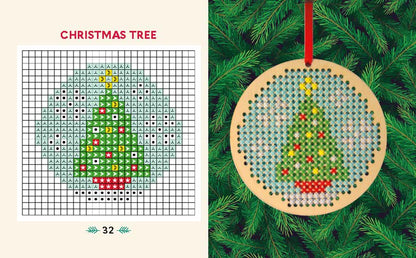 Wooden Christmas Ornaments Cross-Stitch Kit