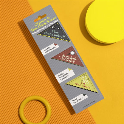 Mystery &amp; True Crime Lovers Bookmark Corners, Set of 3 Unique Cardstock Bookmarks