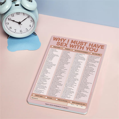 Why I Must Have Sex With You Checklist Pad (Second Edition)