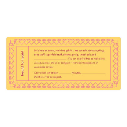 Fill in the Love Bestie Vouchers, Book of 15 Best Friend Coupons