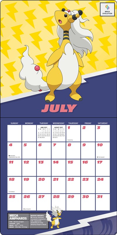 Pokémon 2027 Wall Calendar
