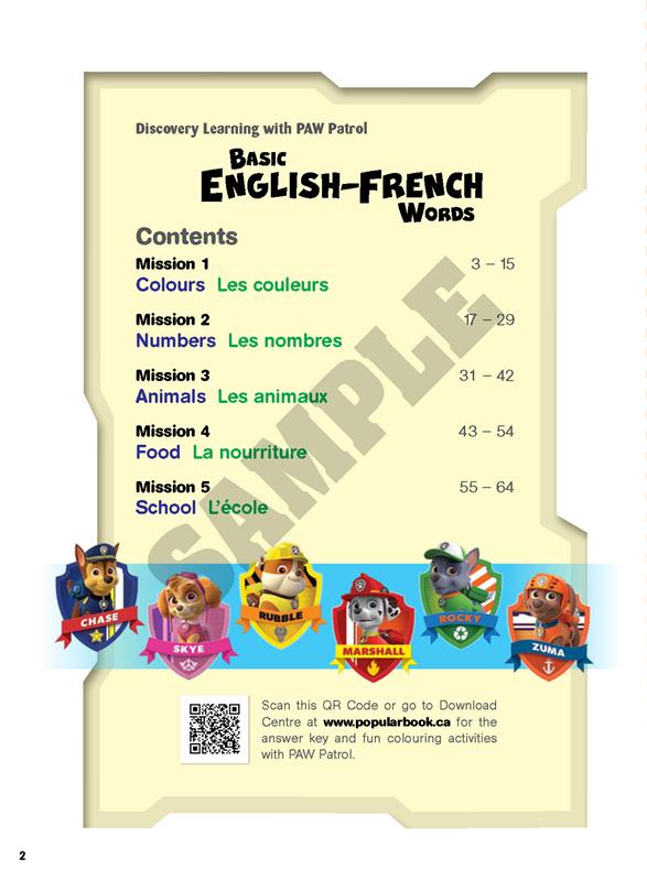 Paw Patrol: Basic English-French Words