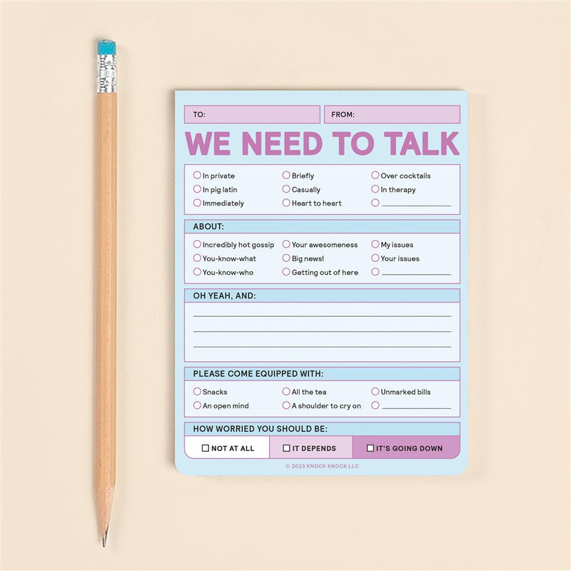 We Need To Talk Nifty Note - Memo Checklist Pad