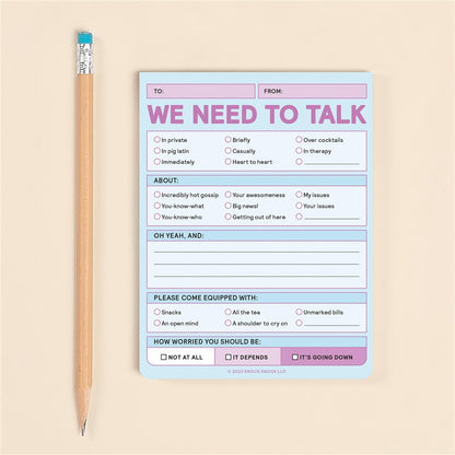 We Need To Talk Nifty Note - Memo Checklist Pad
