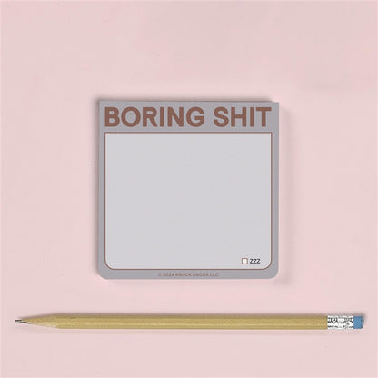 Boring Shit Sticky Note Pad