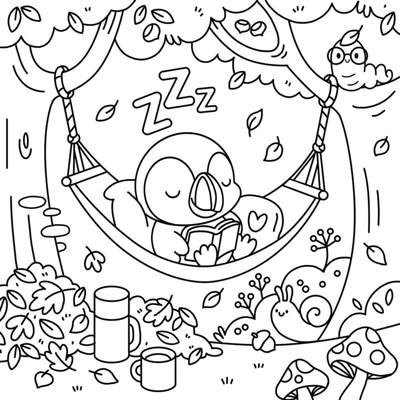 Little Bookworm: A Cozy Coloring Book