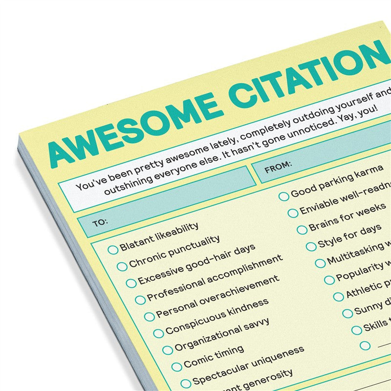 Awesome Citation Nifty Note Pad (Pastel Version)