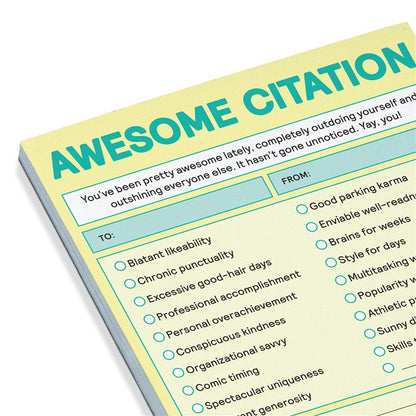 Awesome Citation Nifty Note Pad (Pastel Version)
