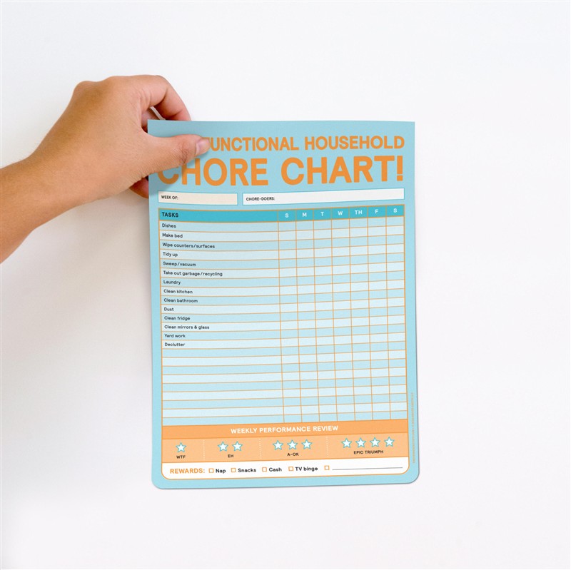 Chore Chart Big &amp; Sticky Notepad - Sticky Chore Tracker Pad (40 Sheets, 9.75 x 7-inches)