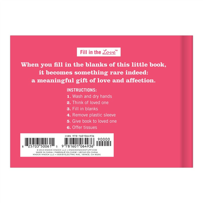 What I Love about You Fill in the Love Book