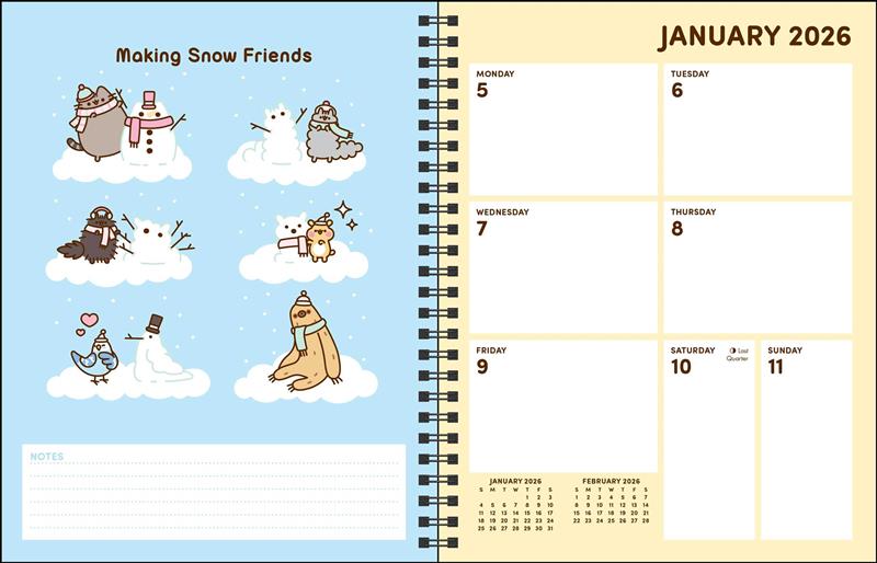 Pusheen 16-Month 2025-2026 Weekly/Monthly Planner Calendar