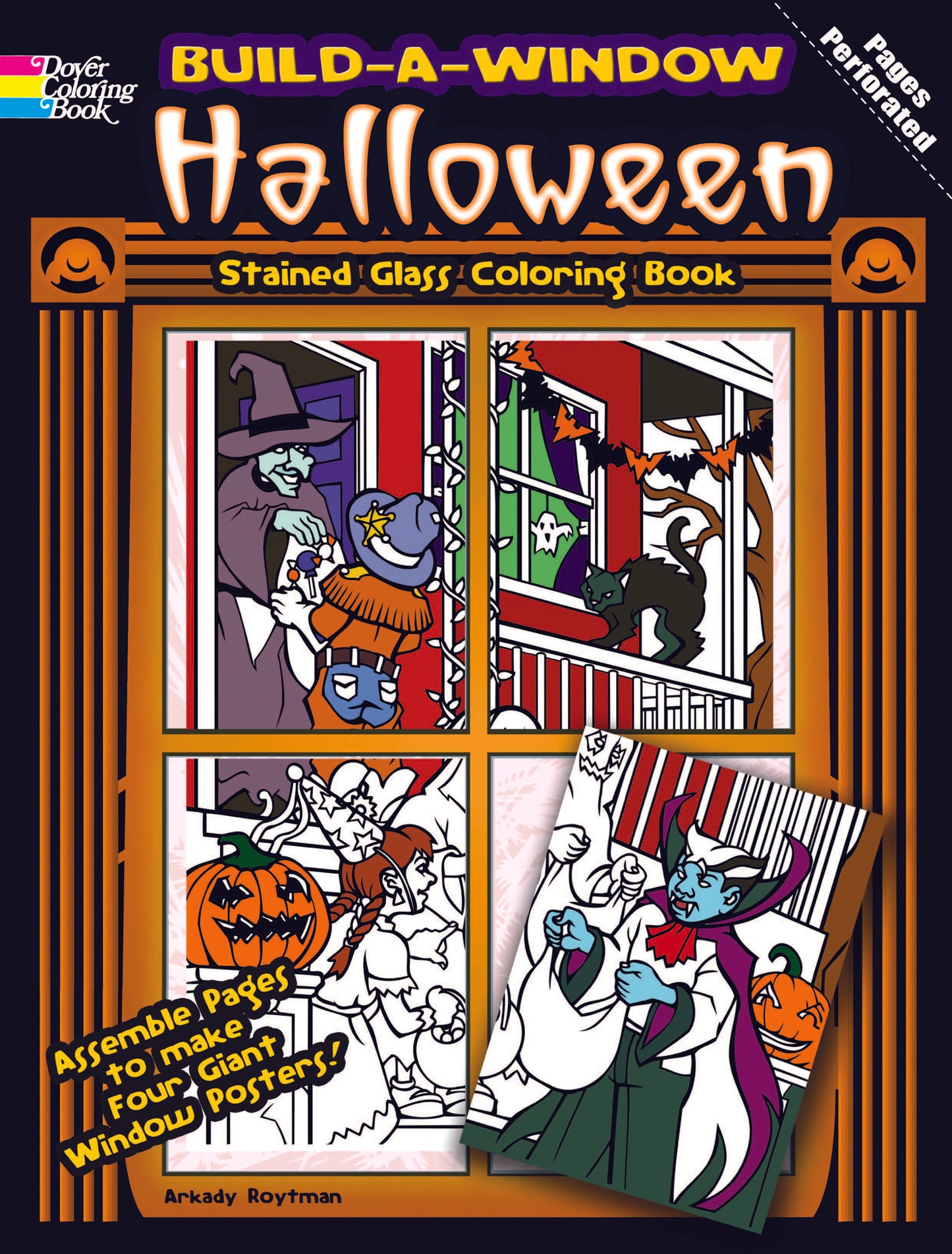 Build a Window Stained Glass Coloring Book--Halloween