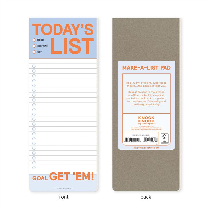 Todays List Make-a-List Pad
