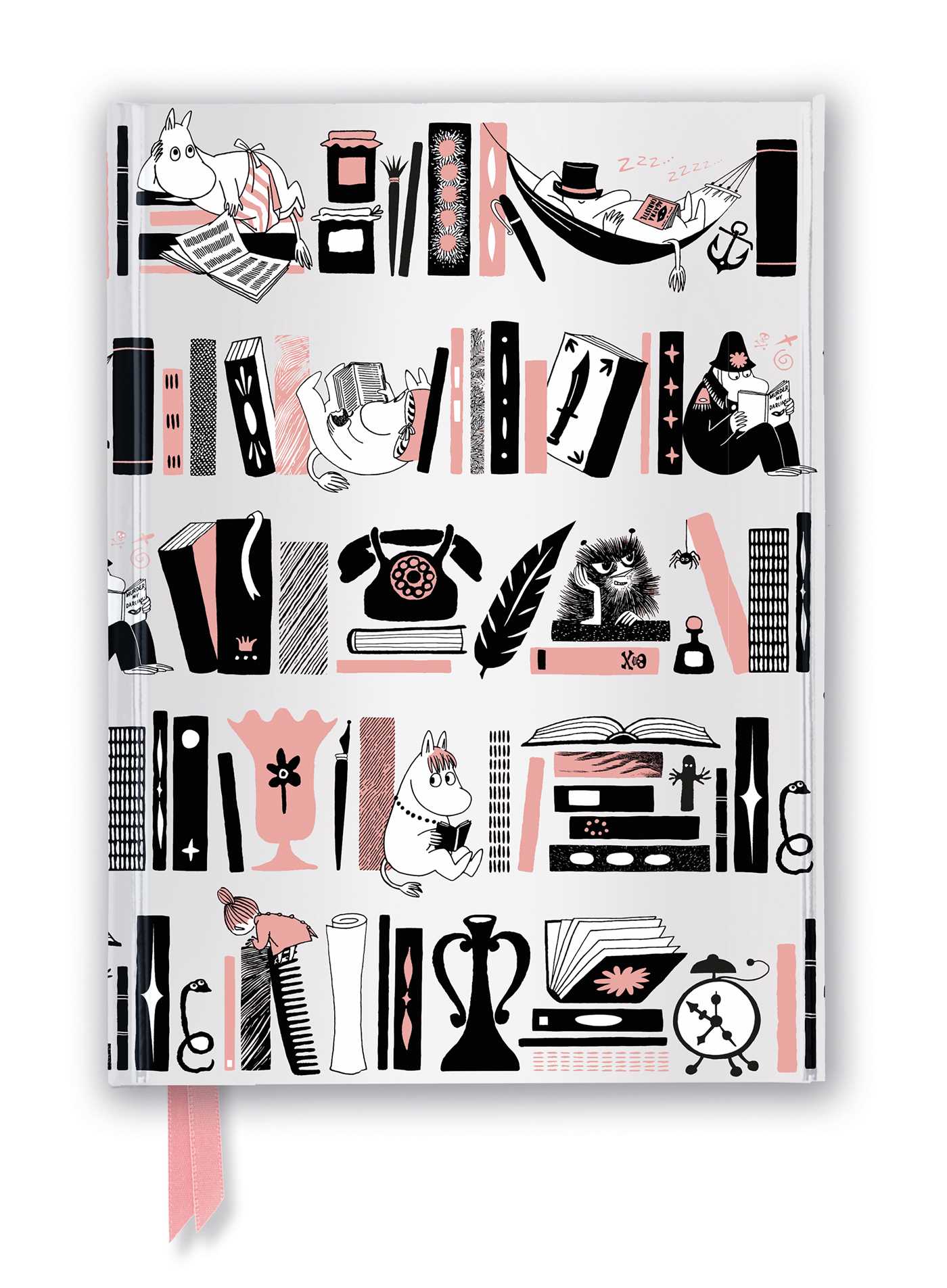Moomin Bookshelves: Pink &amp; Silver (Foiled Journal)