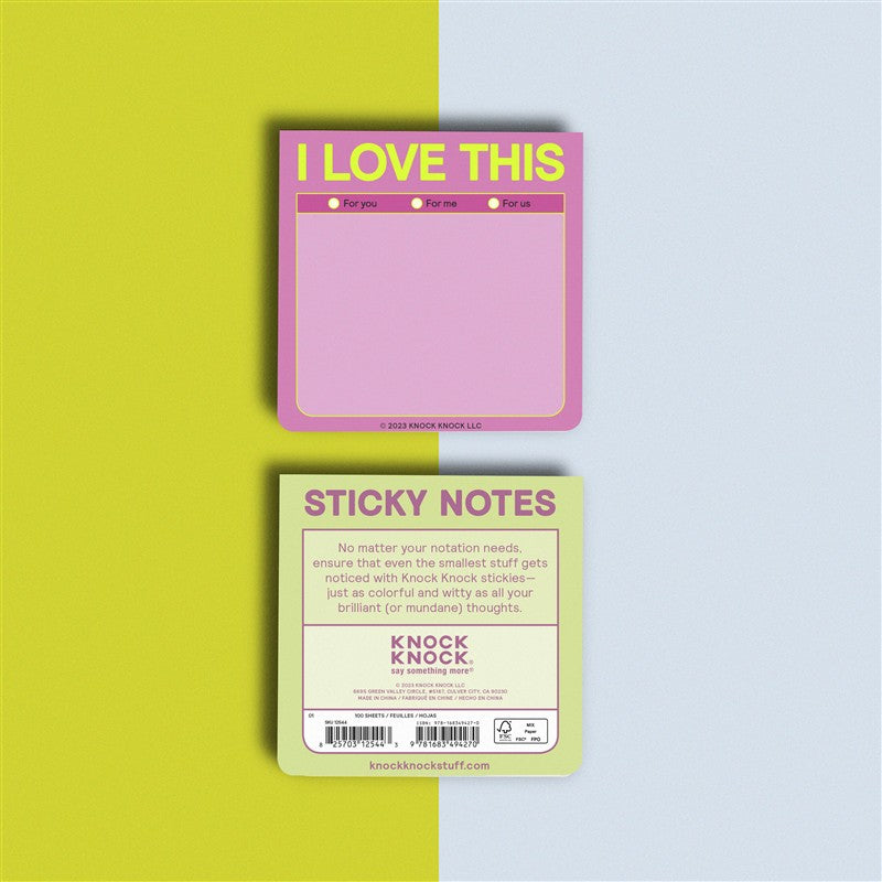I Love This Sticky Notes