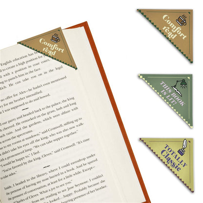 Classics Lovers Bookmark Corners, Set of 3 Unique Cardstock Bookmarks