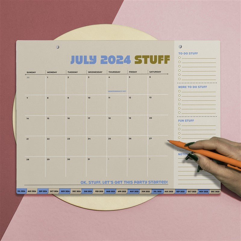 Life Stuff (But Also Me Stuff) 18-Month Desktop Calendar (Jul. 2024 - Dec. 2025)