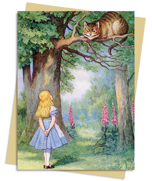 John Tenniel : Carte de vœux Alice et le chat du Cheshire