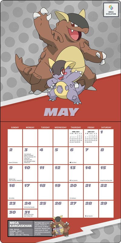 Pokémon 2027 Wall Calendar