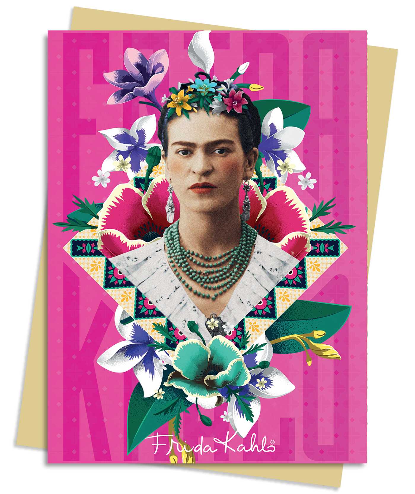 Pack de cartes de vœux roses Frida Kahlo