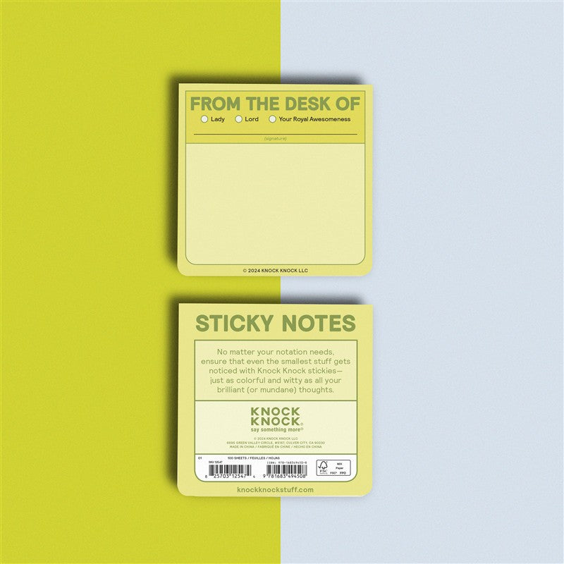 From the Desk Of Sticky Note