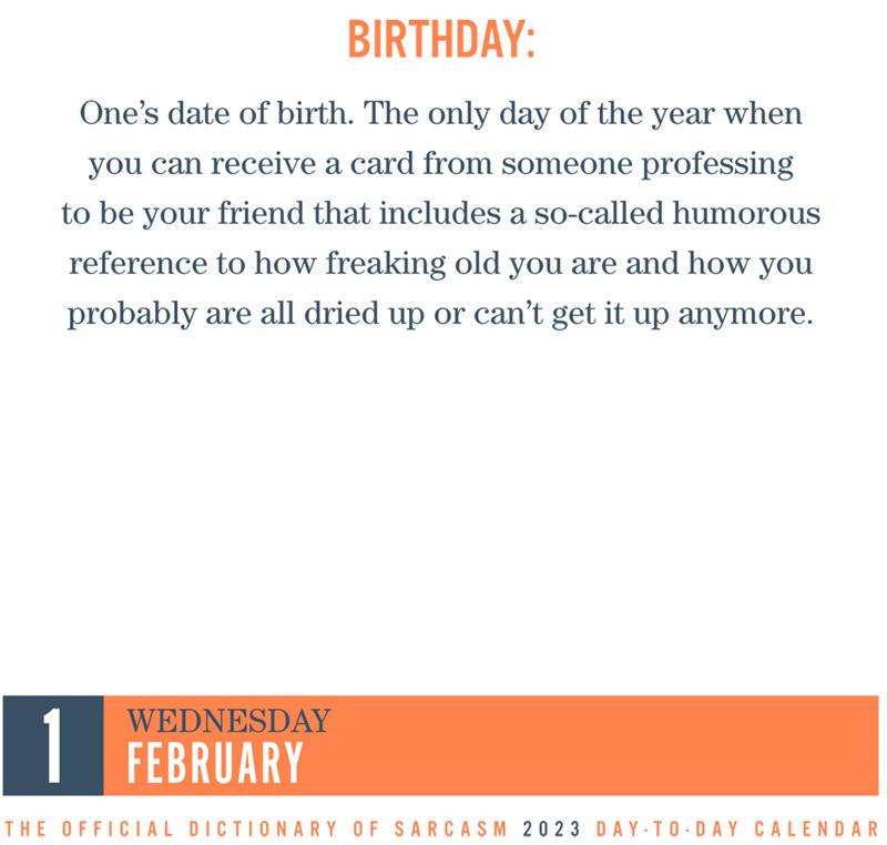 Official Dictionary of Sarcasm 2023 Day-to-Day Calendar