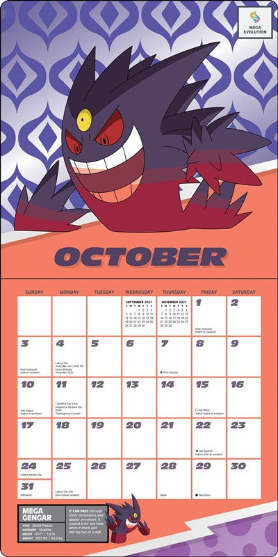 Pokémon 2027 Wall Calendar