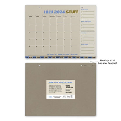 Life Stuff (But Also Me Stuff) 18-Month Desktop Calendar (Jul. 2024 - Dec. 2025)