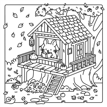 Little Bookworm: A Cozy Coloring Book