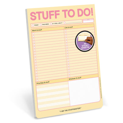 Stuff To Do! Big &amp; Sticky Notepad - Sticky To-Do List Pad (40 Sheets, 9.75 x 7-inches)