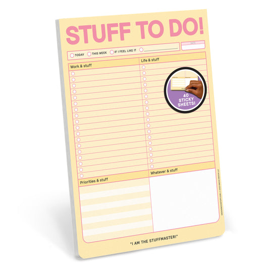 Stuff To Do! Big &amp; Sticky Notepad - Sticky To-Do List Pad (40 Sheets, 9.75 x 7-inches)