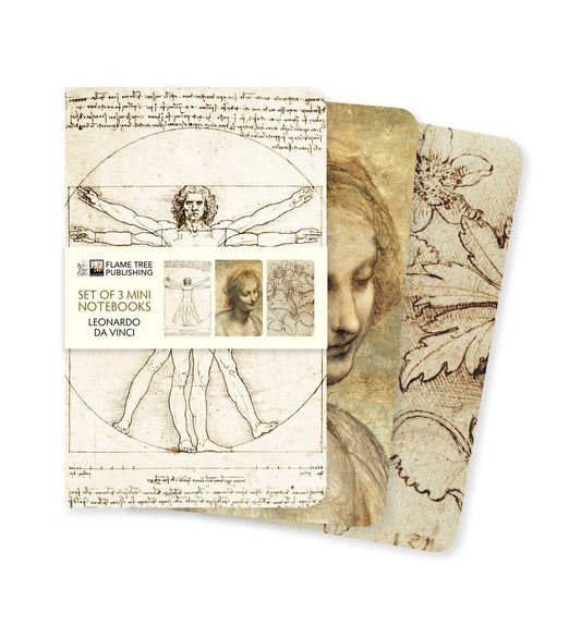 Léonard de Vinci Lot de 3 Mini Carnets