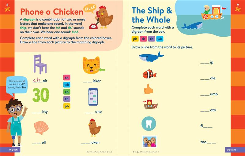 Brain Quest Phonics Workbook: Grade 2