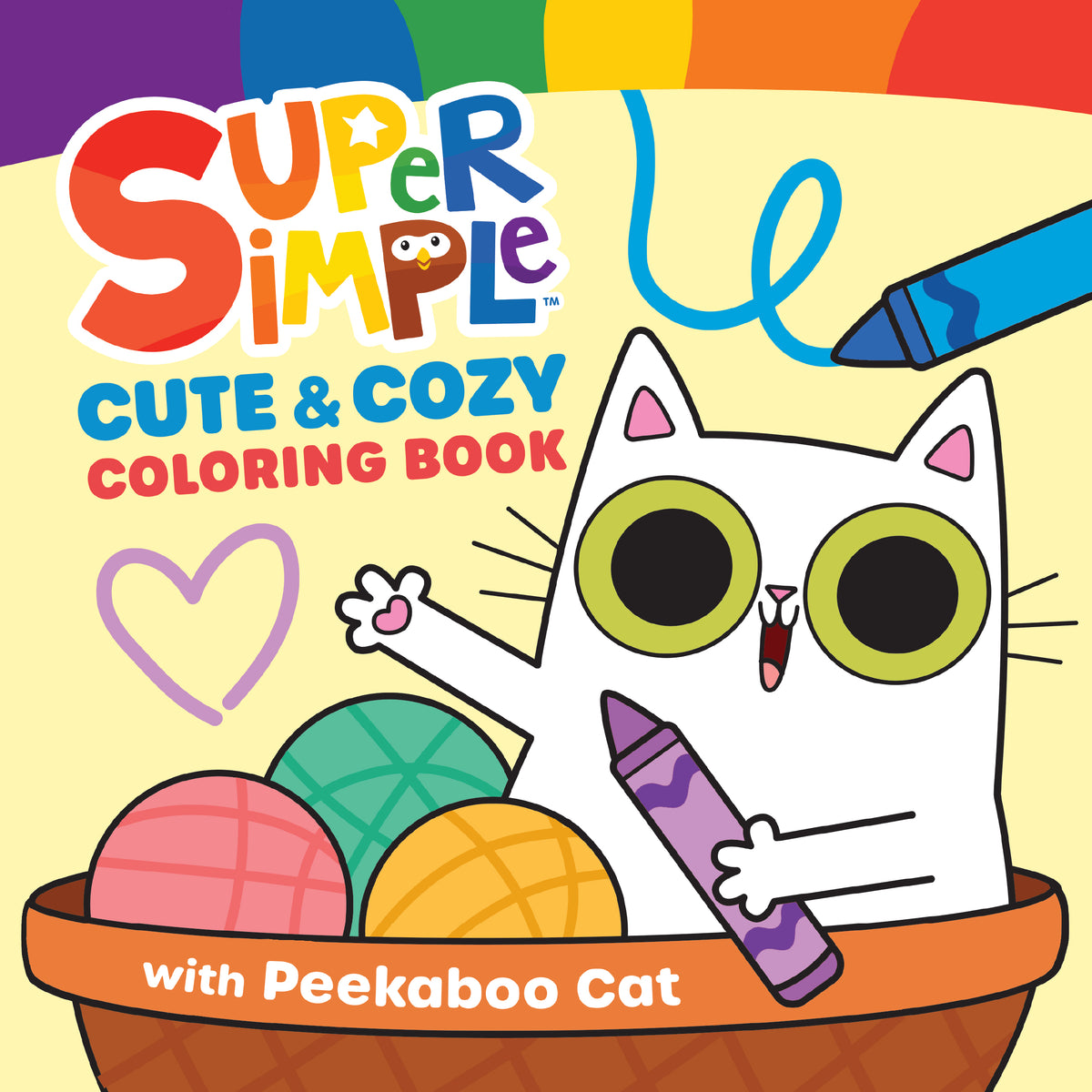 Super Simple Cute &amp; Cozy Coloring Book with Peekaboo Cat