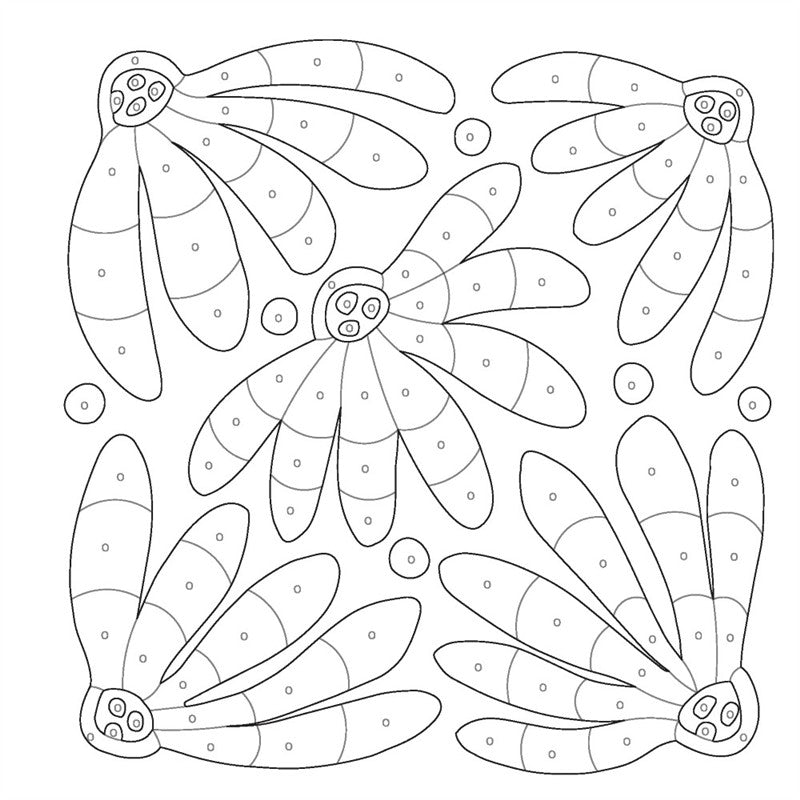 Folksy Florals: A Monochrome Coloring Book