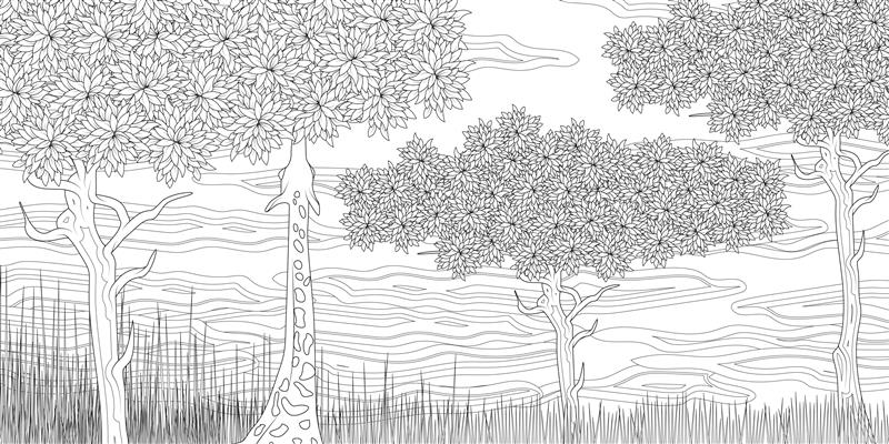 The Splendor of Trees Coloring Book