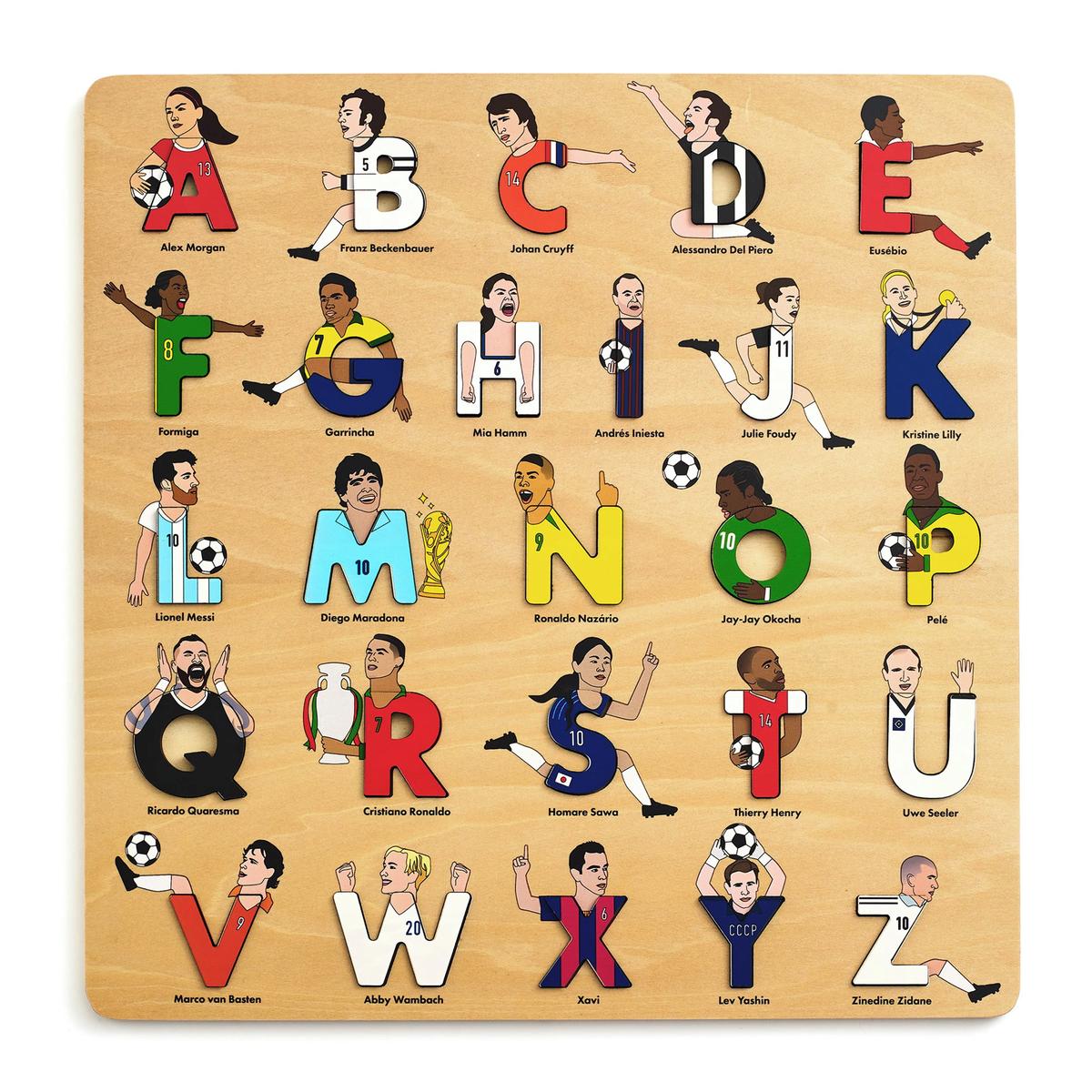 Soccer Legends Wooden Alphabet Puzzle